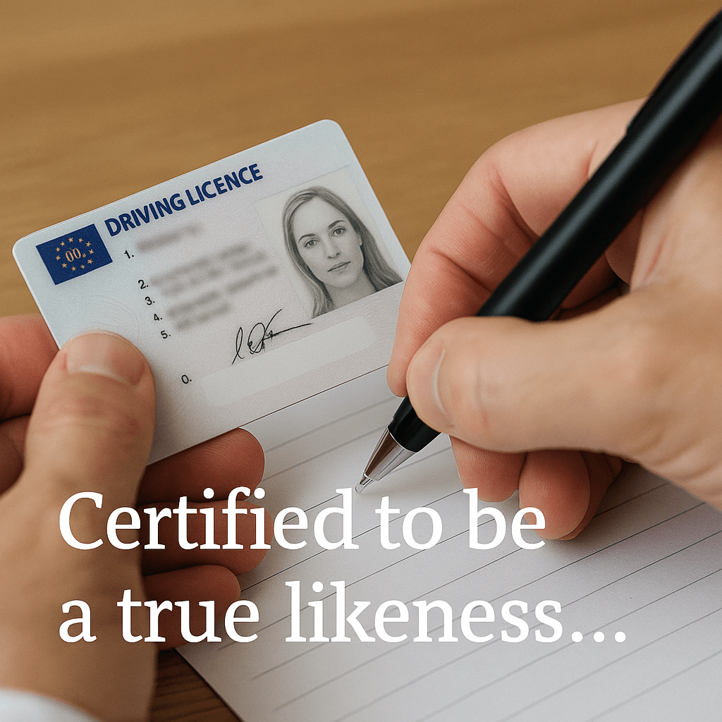 Certifying a Driving Licence | Notary Public London