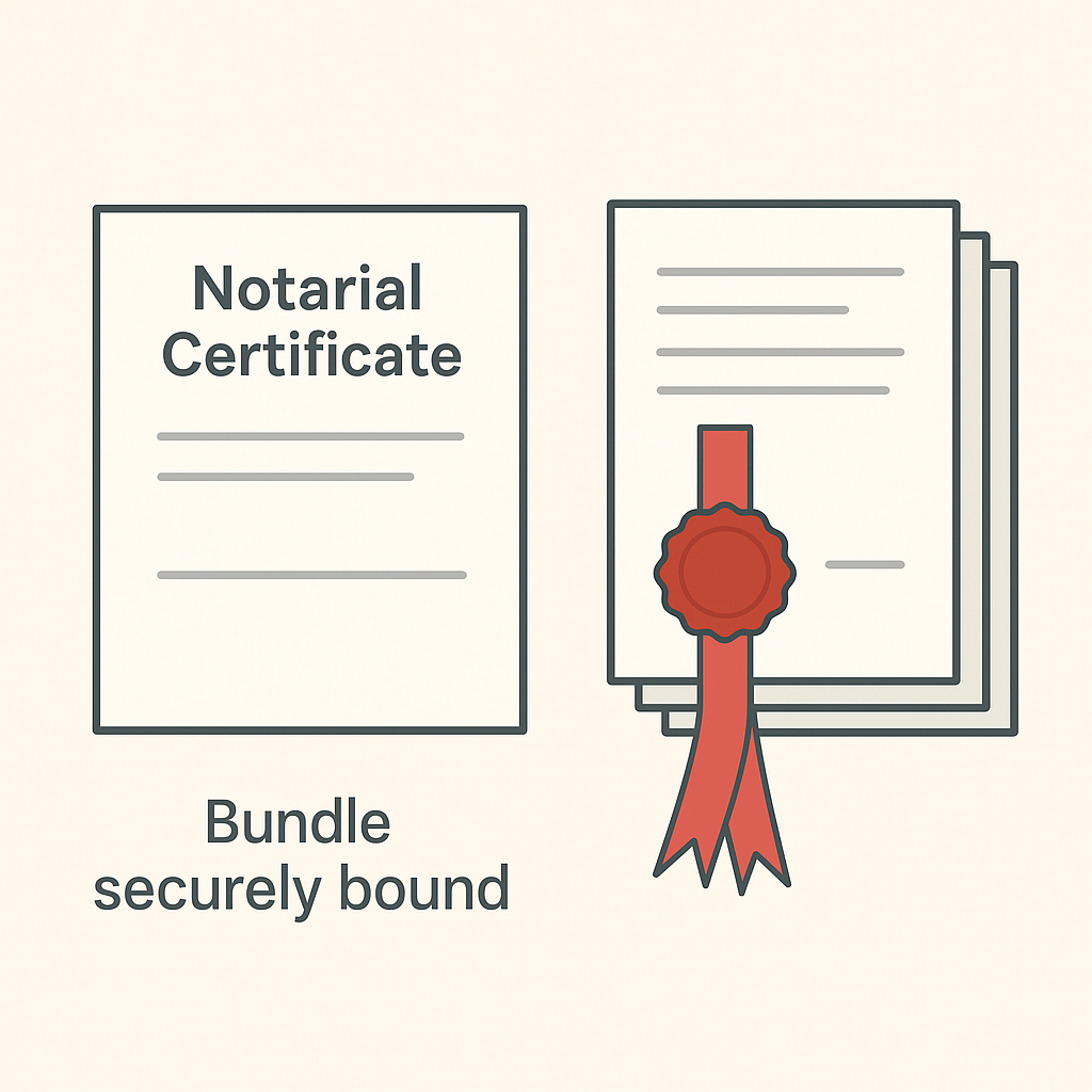 Notarial Certificate - Bundle Securely Bound | Notary Public London