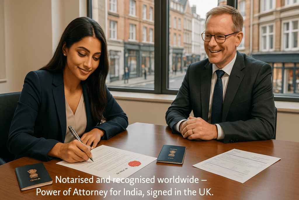How to give someone power of attorney in India from the UK 